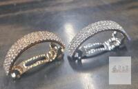 NEW Boobeen 2-Pack Rhinestone French Barrette Hair Clips,
