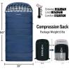 NEW HIZYNICE 3-Season Rectangular Sleeping Bag, Flannel Lined, 90"x39", 20&deg;F, Compression Sack - 2