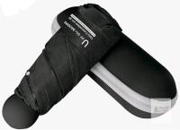 Compact Folding Travel Umbrella, 37" Canopy, 6.7" Closed, 8.6 oz, Black, UPF 50+, Waterproof