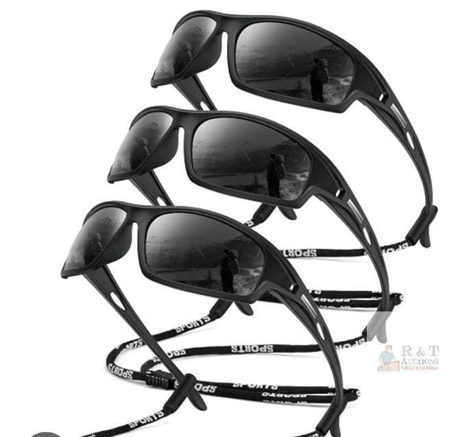 OUKEMAX OKS94-1-1-1 Sports Sunglasses, Polarized UV400 Protection, Black Frame, Dark Lenses