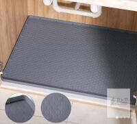 Gray Under-Sink Cabinet Mat, 34"x22", Waterproof Tray, Hex Pattern, Fits Standard Double Cabinets