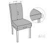 Genina Stretch Dining Chair Covers, Set of 4, Beige Patterned, Fits 16"-20" Seats - 3