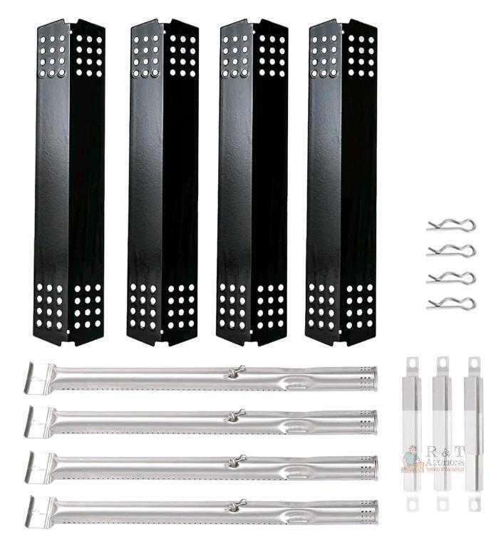 BBQSAVIOR PC16 Grill Heat Shield & Burner Kit Fit Master Chef 4-Burner BBQ, 4 Shields, 4 Tubes