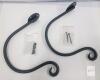 Wall-Mount Garden Hose Holders, Black Powder-Coated Metal, 2-Pack