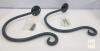 Wall-Mount Garden Hose Holders, Black Powder-Coated Metal, 2-Pack - 2