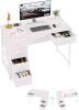 NEW MUTUN H0102071-White L-Shaped Computer Desk, 6 Drawers, Reversible, White Finish, 47" Wide