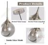 KCO Modern Nordic Pendant Light, Smoke Gray Glass Shade, Adjustable Height, E26 Base new - 2