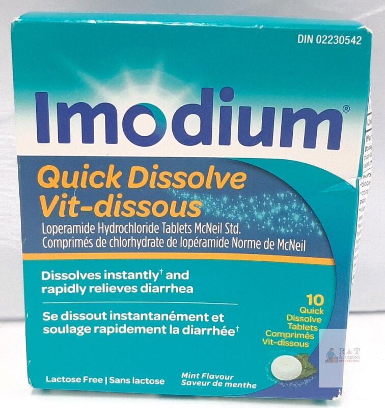 Imodium Quick Dissolve 2mg Mint 10 Tablets, DIN 02230542, Lactose Free, Expires 2028/04