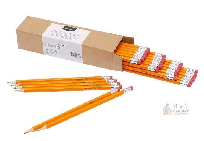 Amazon Basics PHB-30 #2 HB Presharpened Wood-Cased Pencils, 30-Pack, Orange