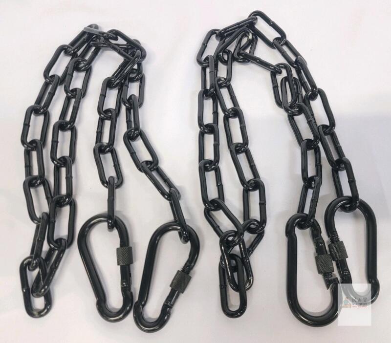 Steel Chains with Locking Carabiners, 46" Length, 330 lbs Capacity