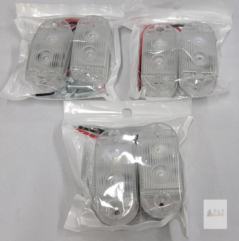 Set of 6 LED Boat Lights, Model CA UC 1005188, White, 12V, Surface Mount, Includes Screws
