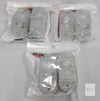 Set of 6 LED Boat Lights, Model CA UC 1005188, White, 12V, Surface Mount, Includes Screws