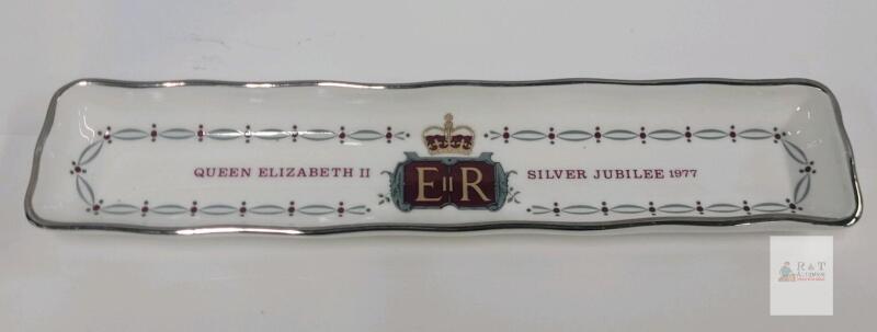 Hammersley Bone China Tray Queen Elizabeth II Silver Jubilee 1977, 9.5" England