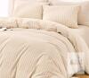 Wake In Cloud Striped Cotton Duvet Cover Set, Queen Size, Beige/Tan with Pinstripes