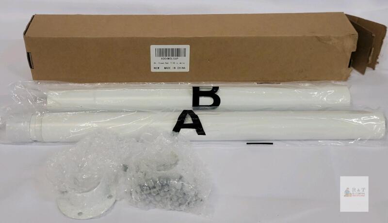 Adjustable Closet Rod, 17-40 Inches, White, Includes Mounting Hardware