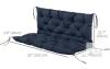 NEW Outsunny 2-Seater Navy Blue Garden Bench Cushion with Backrest, 52"x22"x4" Thick, Outdoor Patio - 2