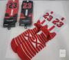 PORFIN Basketball Crew Socks &ldquo;23&rdquo; Men&rsquo;s 3 Pairs Red/Black/White Impact Cushion Sports - 2