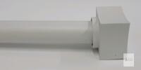 White Curtain Rod w/Square Finials , 16" - 88"