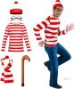 New Size M Men's Where's Waldo / Wally Costume, Comic Convention Cosplay, Meme, Joke Costume For Large Crowd Shots