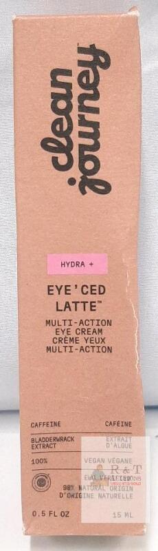 Clean Journey Eye'Ced Latte Hydra+ Multi-Action Eye Cream, 15ml, Vegan, EWG Verified, Caffeine
