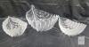 Set of 3 Leaf/Shell Shaped Pressed Glass Bowls, Clear and Frosted, 11.5" & 7.5" Sizes