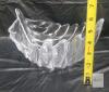 Set of 3 Leaf/Shell Shaped Pressed Glass Bowls, Clear and Frosted, 11.5" & 7.5" Sizes - 2