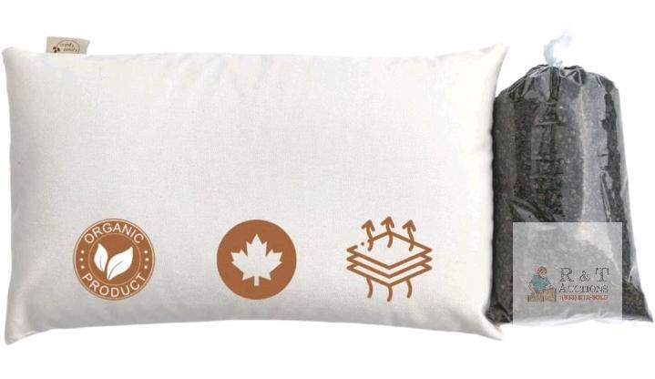 ComfyComfy ComfySleep Buckwheat Hull Pillow, 23"x14", Organic Cotton Twill Cover