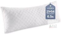 NEW Leeden 21x54 Inch Firm Full Body Pillow, Down Alternative Filling, White, 6.5 lb, Microfiber Cover