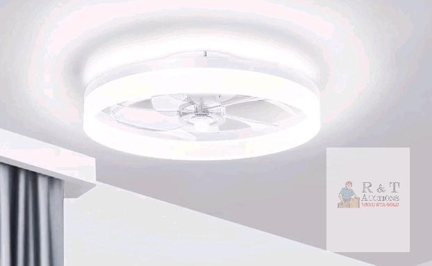 NEW Volisun KT-8223 Ceiling Fan with LED Light, 19.7" Flush Mount, Remote & App Control