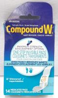 Compound W One Step Invisible Wart Remover Pads, Salicylic Acid 40%, 14 Pads, NPN 80002696