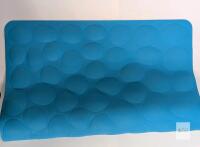 HAZALUTY Non-Slip Bath Mat, 31.5" x 15.8", Blue, PVC Material, Pebbled Texture