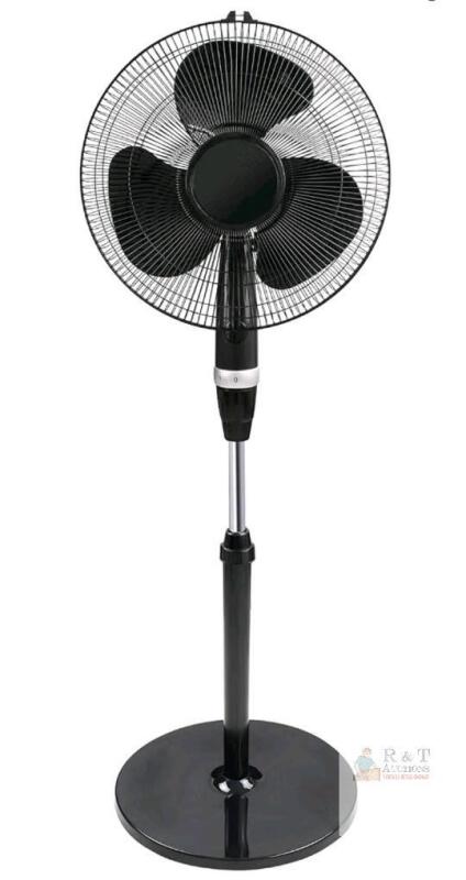 NEW 16" Black Oscillating Pedestal Fan, Adjustable Height up to 47", 3 Speeds, Tilt Head