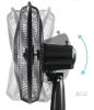 NEW 16" Black Oscillating Pedestal Fan, Adjustable Height up to 47", 3 Speeds, Tilt Head - 3