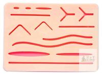 3-Layer Silicone Suture Practice Pad with 14 Pre-Cut Wounds, Reusable, Latex-Free, 7"x5.5"