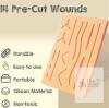 3-Layer Silicone Suture Practice Pad with 14 Pre-Cut Wounds, Reusable, Latex-Free, 7"x5.5" - 2
