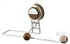 Suction Cup Wall-Mounted Towel Holder, Chrome/Wood Accent, 11.97"&mdash;Fits Standard Rolls