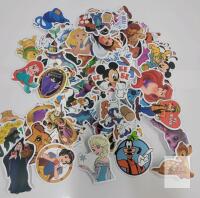 100PCS Disney Cartoon Vinyl Sticker Pack, Mixed Mickey, Princesses, Goofy, 2&ndash;2.5" Each