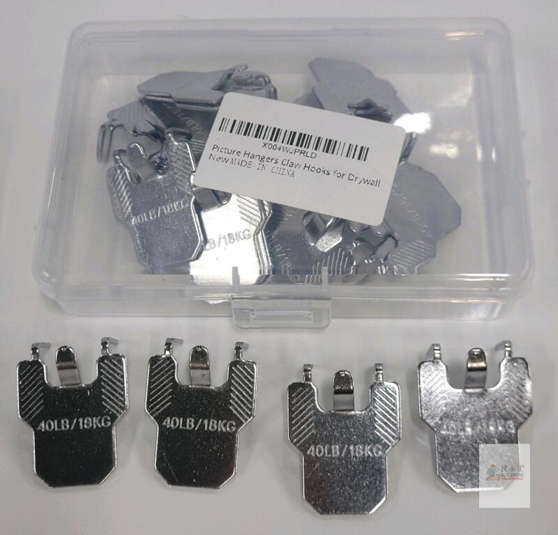 40 lb Capacity Picture Hangers Claw Hooks for Drywall, 20-Pack
