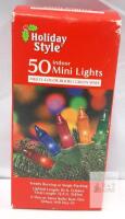 Holiday Style 50 Indoor Multi-Color Mini Lights, 10 ft Lighted Length, Steady/Flashing Modes