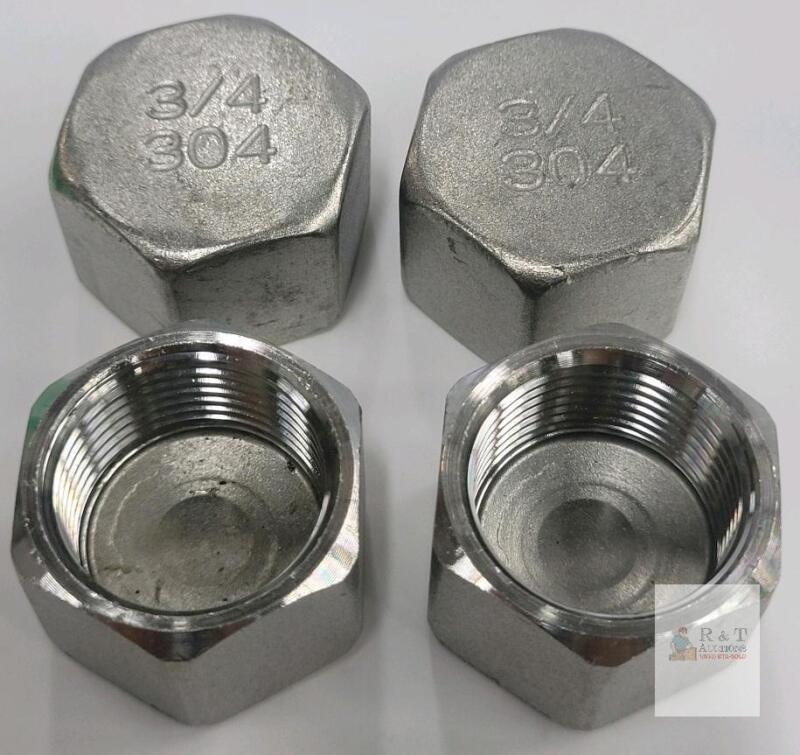 GeilSpace 3/4" 304 Stainless Steel NPT Pipe Fitting Caps, Set of 4, Batch X004N6JL67,