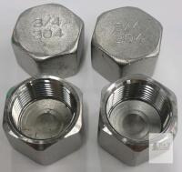 GeilSpace 3/4" 304 Stainless Steel NPT Pipe Fitting Caps, Set of 4, Batch X004N6JL67,