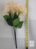 NEW Artificial UV Resistant Hydrangea Stems, Beige, 16" Length, Set of 6 - 2