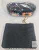 Black Coin Purse with Multicolor Crochet Embroidery, Dual Zippered Compartments, Keychain Hook - 2