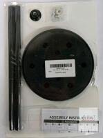 Freestanding Black Toilet Paper Holder, 4 Rolls Storage, Steel, Serial X003VVULJXH, Assembly Kit