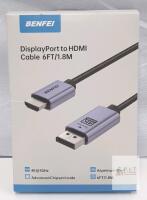 BENFEI DisplayPort to HDMI Cable 6FT (1.8M) 4K@30Hz Aluminum Shell Braided for Windows/macOS/Linux