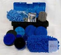 TTRCB 11-Piece Automotive Detailing Kit with Blue Brushes, Sponges & Tool Storage Box Slight damage to tool box, all contents in new condition