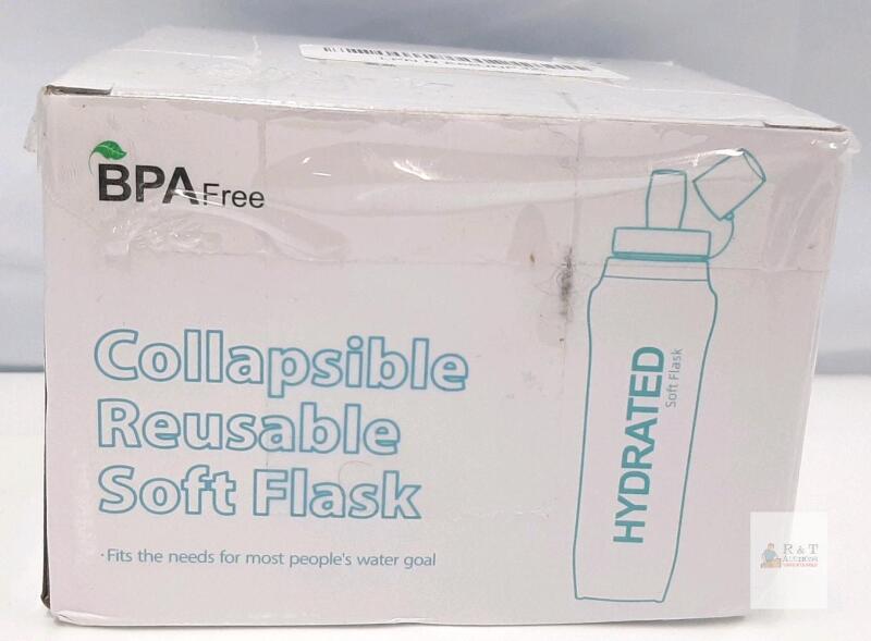 Collapsible Reusable Soft Flask, 25oz (750ml), TPU, BPA Free, Lightweight,