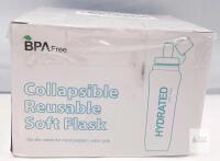 Collapsible Reusable Soft Flask, 25oz (750ml), TPU, BPA Free, Lightweight,