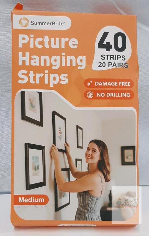 SummerBrite Medium Picture Hanging Strips, 40 Strips (20 Pairs), Holds Up to 13.2 lbs per Pair