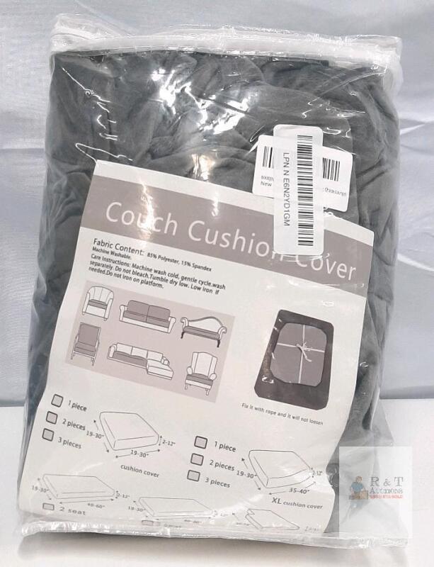 Gray Stretch Couch Cushion Cover, 85% Polyester 15% Spandex, Standard and XL Sizes